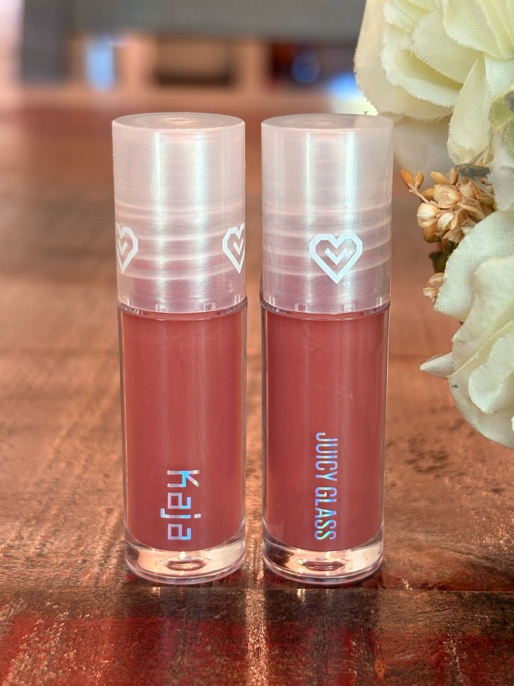 NEW Kaja JUICY GLASS Lip OIL in FIG SMOOTHIE {Dusty Rose} Minis DUO!
